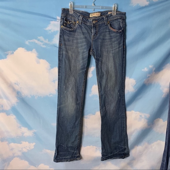 MeK Denim- Portland Bootcut Distressed Jeans 31/34 - Picture 1 of 16